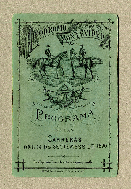 Programmheftchen eines Pferderennen in Montevideo im Jahr 1890