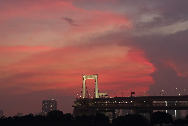 Sunset at Tokyo Rainbow Bridge