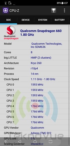 ASUS Zenfone 5 - CPU-Z CPU