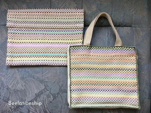 Pastel Color Tote Bag and Bag in Bag | by Beelationship Embroidery Studio