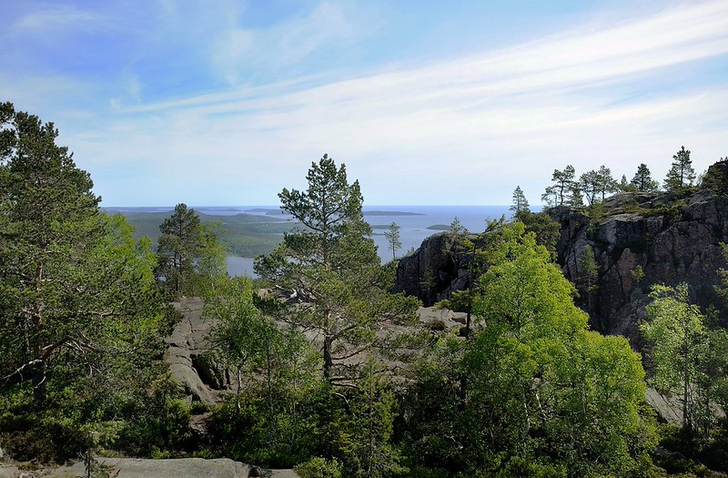 20180524-068F | Skuleskogen-Nationalpark: Blick über die Schlucht Slåttdalsskrevan auf die Ostsee. Höga Kusten, Ångermanland / Schweden, 24.05.2018