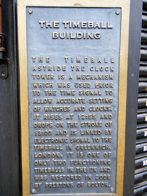 Bolton...Timeball Building information  plaque = ONE OF ONLY TWO IN THE UNITED KINGDOM.