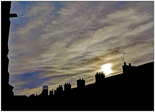 uk durham city sunset silhouette tower cathedral roof chimney