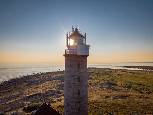 lighthouse lamndscape drone sunset open sea vestagder norway no