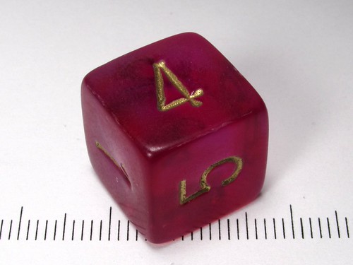 Chessex Gemini Translucent red-purple d6 | by twilightbanana