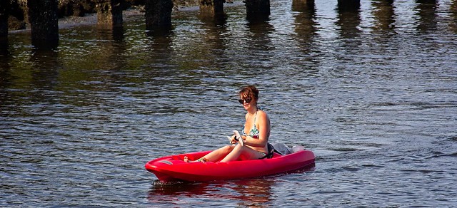 Lady in paddleboat