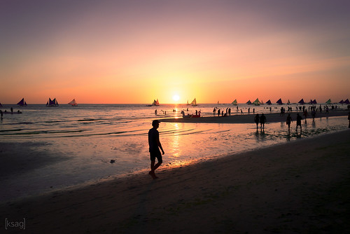 White Beach, Boracay, Philippines by KSAG Photography, Some of the most spectacular sunsets I ever saw were in Asia, and the Philippines was certainly one 