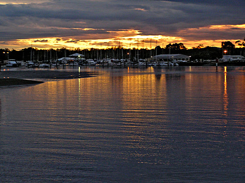 sunset sea reflection water clouds view australia brisbane queensland 2007 olympusc765uz shorncliffe