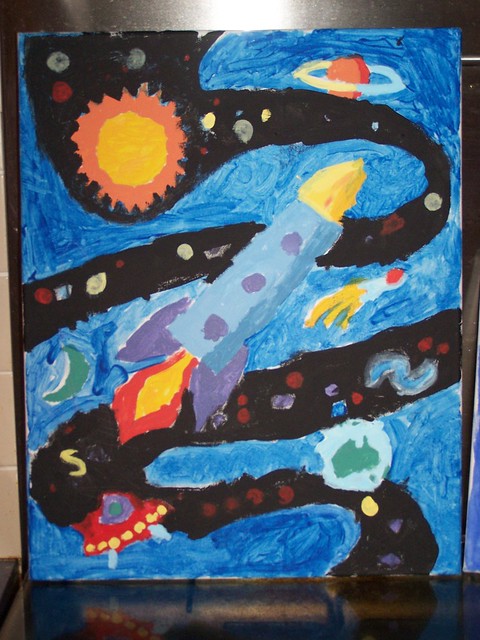 Joshua's 2nd canvas painting (age 4)