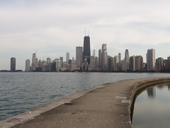 View of Chicago Skyline from North Avenue Beach, Chicago, Illinois