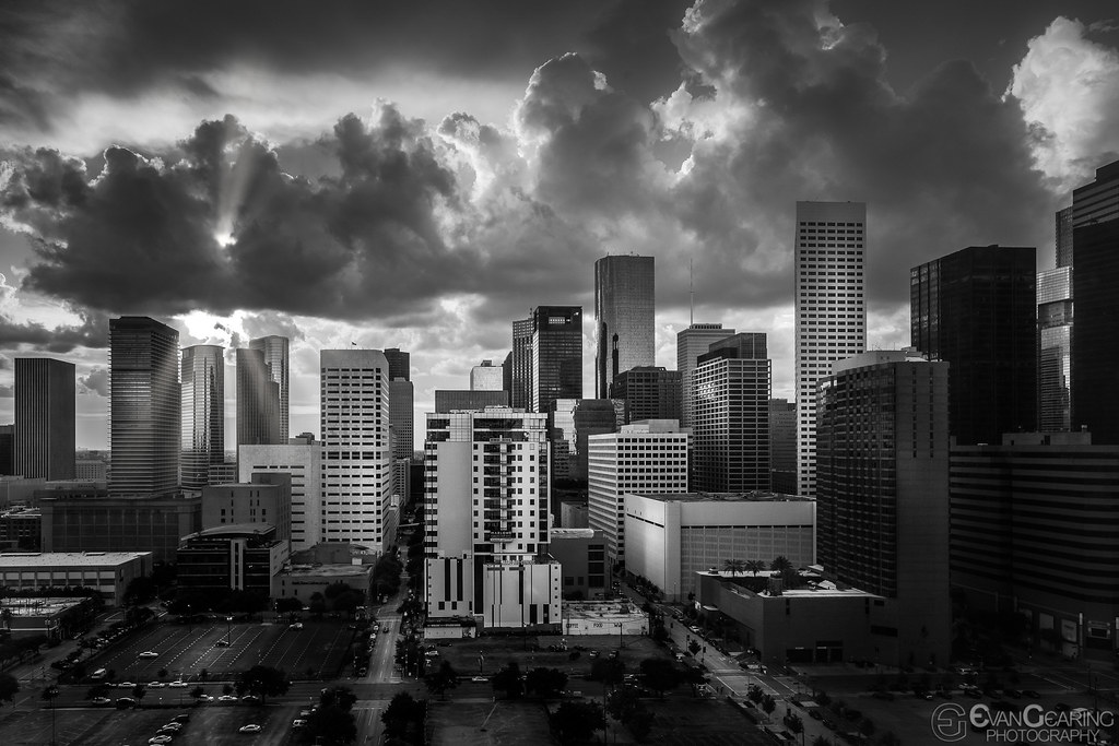 Downtown Houston in BW