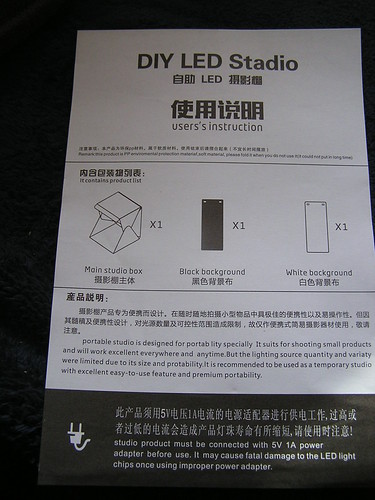 LED Folding Lightbox SOONHUA - Instruction Front- €6.08 Aliexpress 30-06-2018 | by Lord Inquisitor