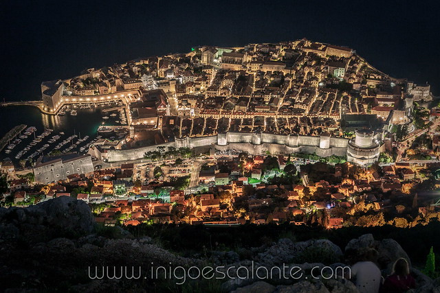 Dubrovnik city in Croatia Night view