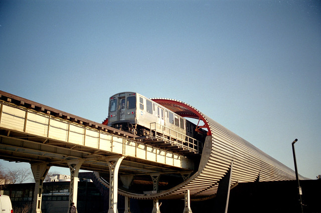 mccormick center - train going through tube