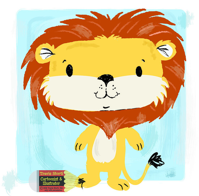 Lion after illustration