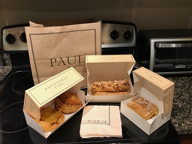 Takeaway breakfast because the kids’ favorite are pastries and croissants and Mommy’s fave even in Manila is anything from #PAUL’s. #tnxhb #tartefineauxpommes #appleturnover #eclairparisbrest #eclairvanille #napoleon #bestdad #besthb #jlskitchen