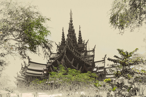 sanctuary truth thailand temple vintage hank888