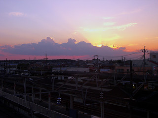 Sunset over Arakawaoki Eki
