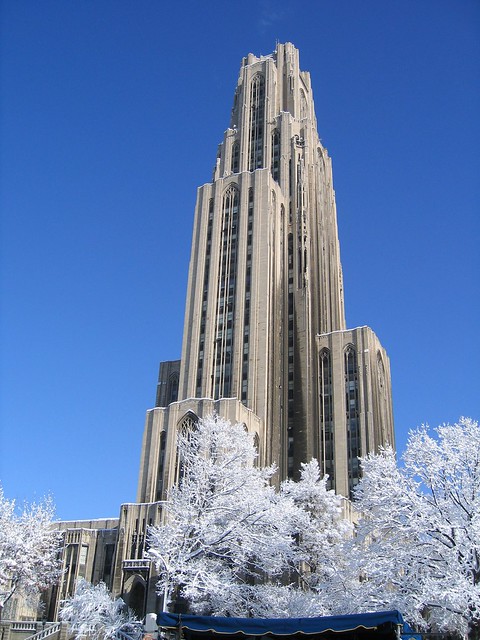 Cathedral of Learning in Snow