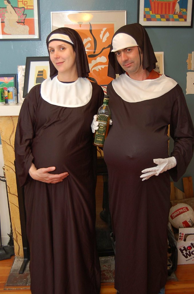 Guess which nun is NOT actually pregnant.