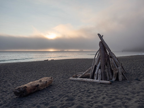 humbugmountainstatepark fog goldenhour beach oregon driftwood sunset pointorford portorford unitedstates us