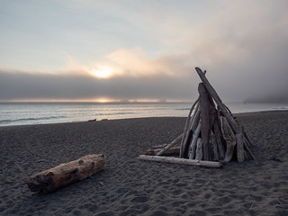 Driftwood Fort at Sunset