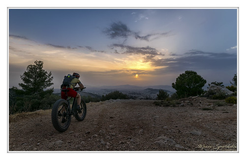bike sunset sky mountain tree road hymettus nikon d5300 saariysqualitypictures