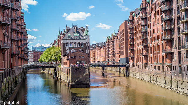 The Water Castle in the old warehouse city in Hamburg