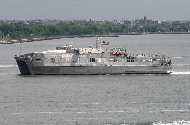 USNS City of Bismarck (T-EPF-9), Spearhead-class expeditionary fast transport, in New York, USA. May, 2018