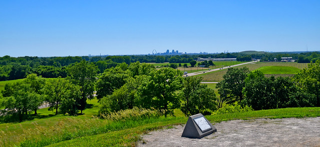 View Southwest from Monks Mound towards SAt. Louis (MO) -- Cahokia Mounds State Historic Site Near Collinsville (IL) June 2018