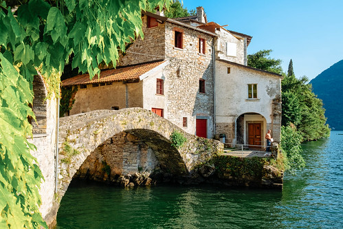 ancient european lake view building medieval landscape nature water lombardy italy horrid vacation destination holiday italian old famous summer urban scenery village travel stone scenic como architecture nesso bridge tourism europe mountain