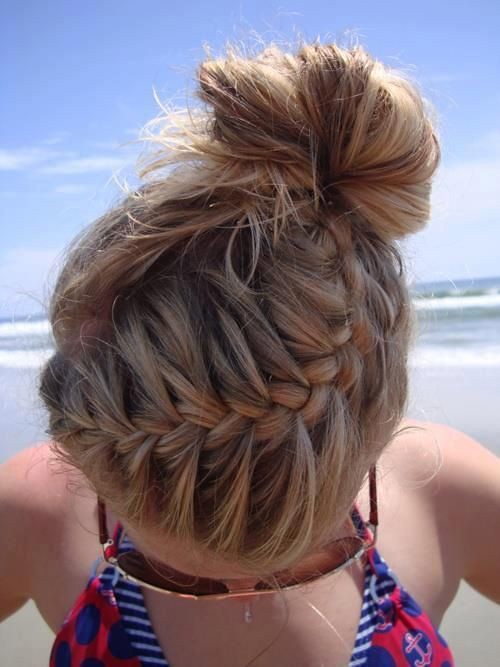 French Braid High Messy Bun 2014 Easy Hairstyles For Busy