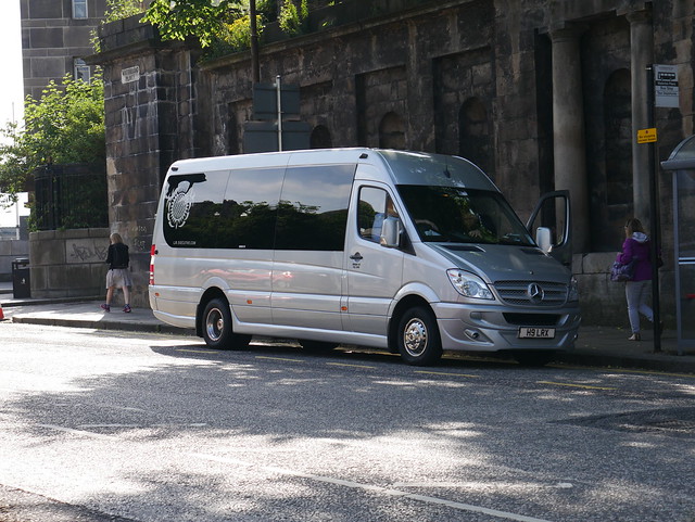 LR Executive of Penicuik Mercedes Benz 516CDi EVM H9LRX at Waterloo Place, Edinburgh, on 13 June 2018.