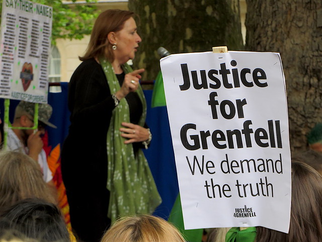 Emma Dent-Coad at the Grenfell Solidarity March