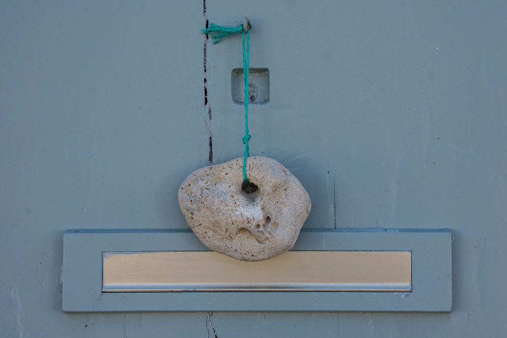 Stone Doorknocker with Blue String, Ars en Re, Ile de Re