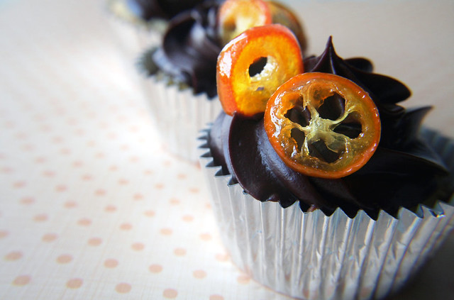 Project 365 Day 33: Yuzu Kumquat Cupcakes with Yuzu Filling, Citrus Dark Chocolate Ganache, and Candied Kumquat Slices