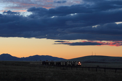 bnsf coaltrain sunset dusk winstonhill clouds montanaraillink mrlsecondsub mrl2ndsub winston montana train railroad locomotive mt