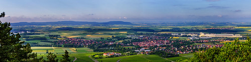 panorama landscape iphofen lower franconia morning sky fields