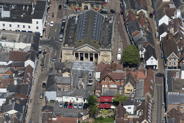 Aerial of Bury St Edmunds in Suffolk