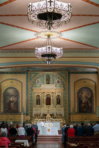 Mass seen from the back of the Mission Church