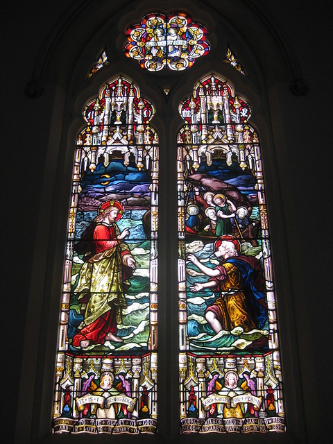 The George Wilson Stained Glass Memorial Window featuring Jesus Calming the Storm; St Kilda Presbyterian Church - Corner Barkley Street and Alma Road, St Kilda