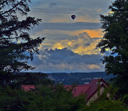 Balloon Tours (Northwest Ithaca, NY) by Jo Zimny Photos, Another photo of the Hot Air Balloon I saw yesterday above the Valley.  The sun was casting a lovely