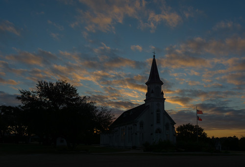 sunrise morning texas building architecture structure church catholic christian historic rural