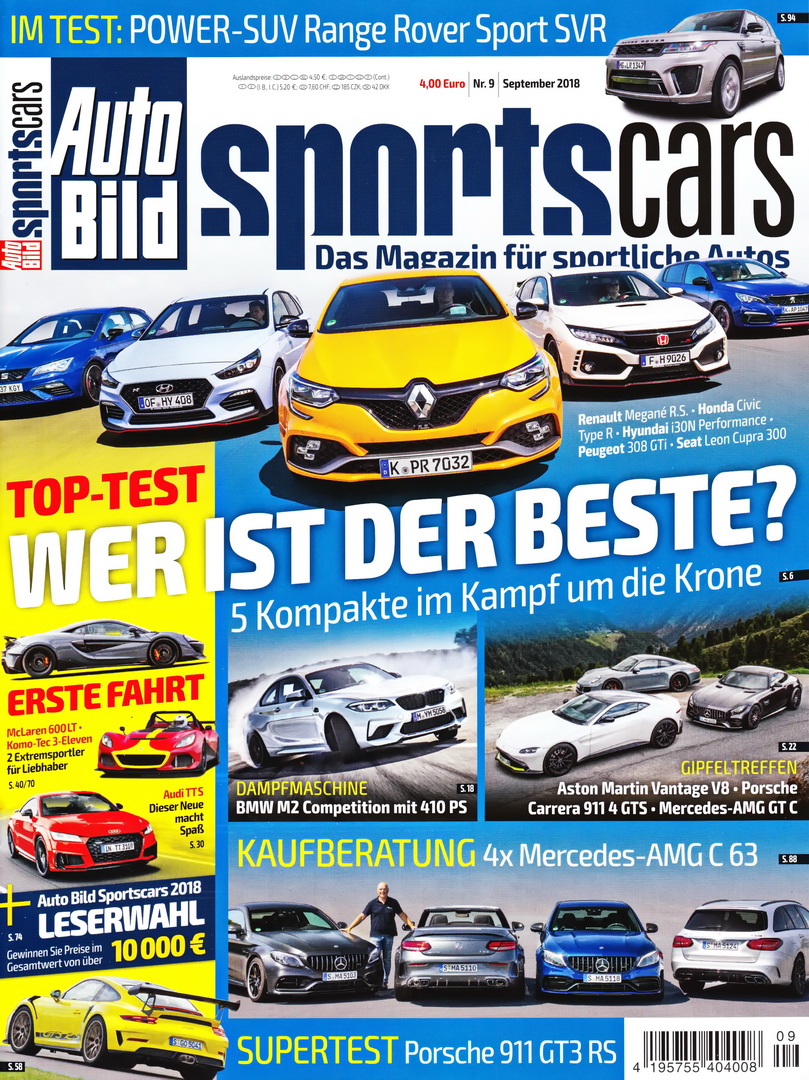 Image of Auto Bild Sportscars - 2018-09 - Cover