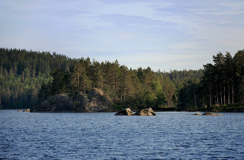 20180522-053F | Blick von Vitsand über den Stora Trehörningen im Tiveden-Nationalpark. Västergötland - Närke / Schweden, 22.05.2018