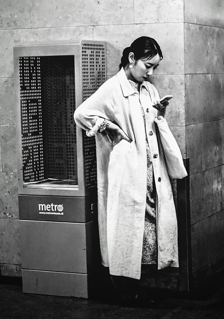 Asian Woman in Brussels Metro