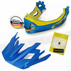 466-CRA-11 CRATONI C-Maniac德國全罩式兒童安全帽-彩繪限量版-極光藍S-M (52-56 cm)(藍帽體深藍帽簷藍黃下巴)Limited Edition