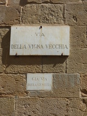 Museo Nazionale del Bargello -  Via della Vigna Vecchia, Florence - road sign