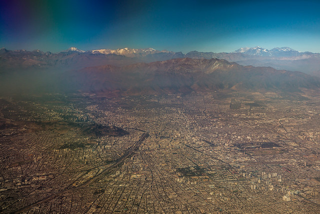 Aerial view of Santiago, Chile (view full-screen)