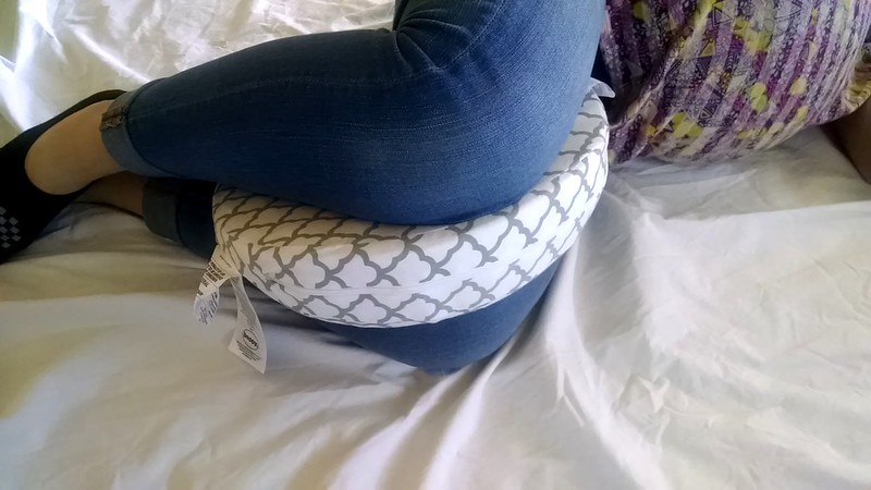 Boppy Pregnancy Wedge Pillow between knees
